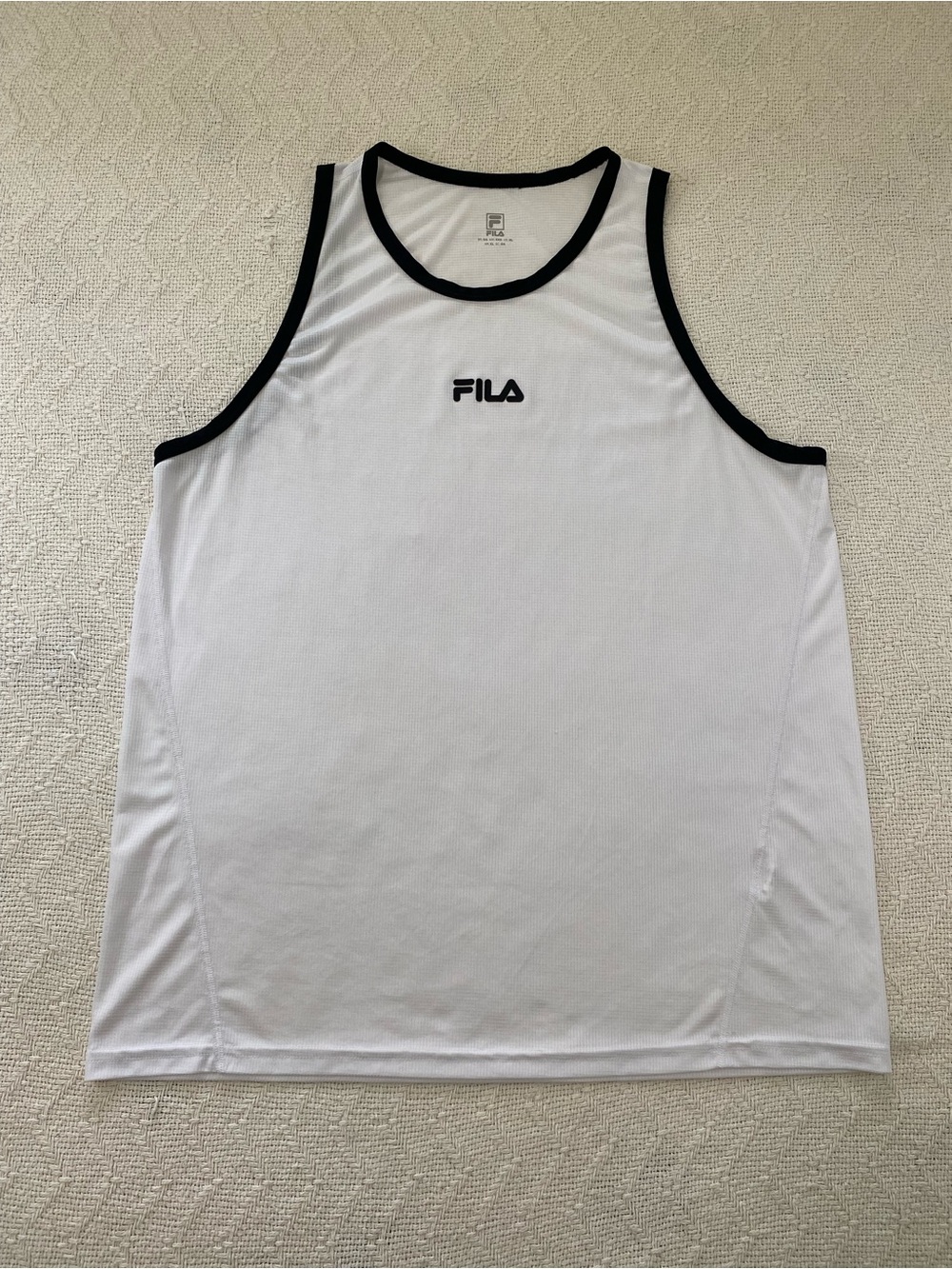 Fila Men’s XL White Tank Top Sleeveless Athletic Gym Training Activewear
